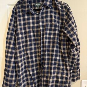 American Eagle Outfitters Blue and Cream Casual Button Down Shirt